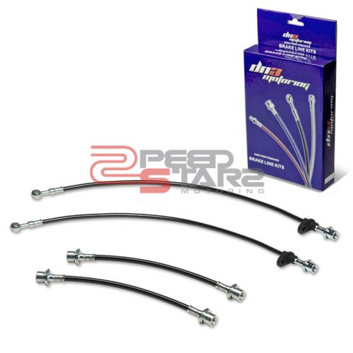 Corolla e100 ae101/ae102 black stainless hose brake lines/cable front+rear drum