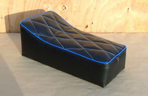 14&#034; x 7&#034; black/blue minibike seat old school style bobber chopper mini bike