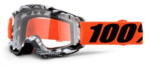 100% accuri voltaire mx goggles orange/black/clear lens