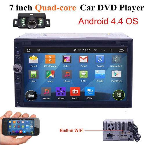 Quad core 2din android 4.4 car dvd player gps navi auto stereo radio wifi 3g+cam