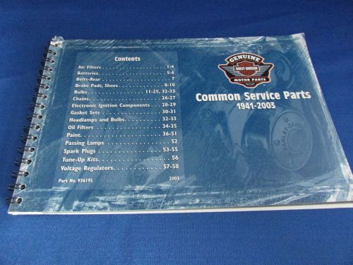 Oem harley-davidson common service parts book 1941-2003 used.93619l