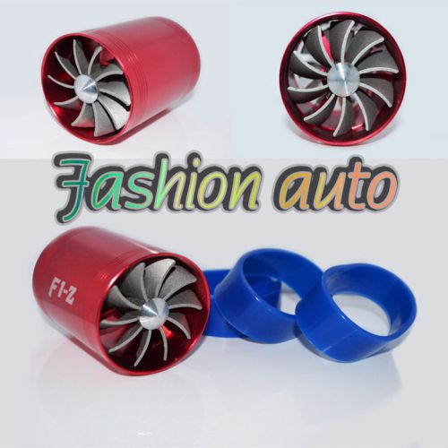 Gas fuel saver air intake turbonator supercharger red dual fan propeller c