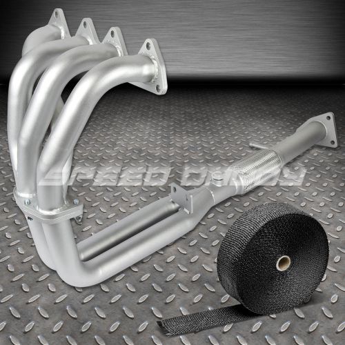 Ceramic coated exhaust header+bolt for 92-96 honda prelude vtec h22a1+heat wrap