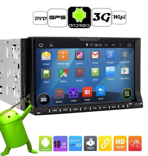 Double 2din 7&#034; hd android4.4 gps navi car stereo dvd mp4 player 3g wifi radio bt