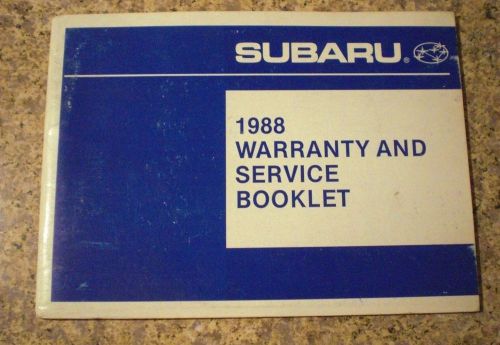 Used 1988 subaru warranty and service booklet