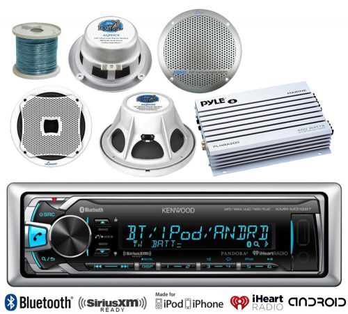 Kenwood usb bluetooth marine radio,400w marine amplifier, marine speakers&amp;wiring