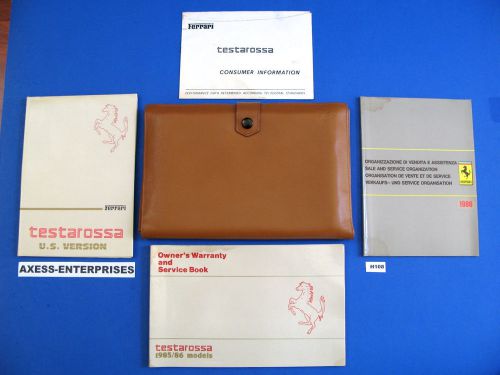 1985 - 1986 ferrari testarossa tr owners manuals drivers books + pouch set h108