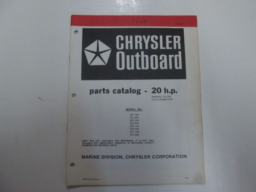 1979 chrysler outboard 20 hp parts catalog manual models 202 203 206 207 h9k b9k