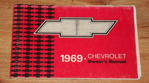 1969 chevrolet impala bel air all large cars owners manual ( glovebox manual )