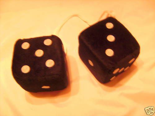 Kool 50&#039;s black fuzzy dice to hang from your mirror