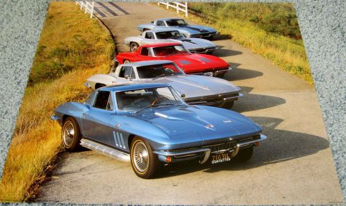 Chevrolet corvette poster 16&#034;x20&#034;  &#034;five corvettes&#034;