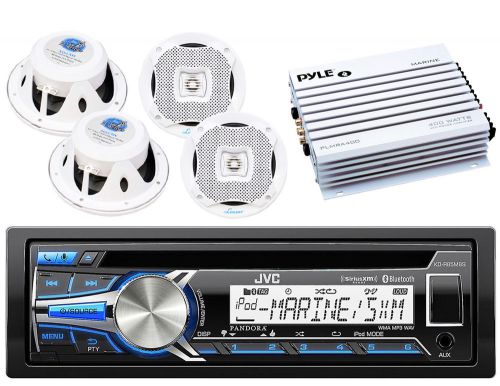 Marine 400w amplifier,4 marine 6.5&#034; white speakers,bluetooth usb cd marine radio