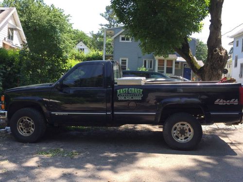 Fisher minute mount 2 8&#039; snow plow  + 1999  chevy 3500hd pick up truck auto 125k