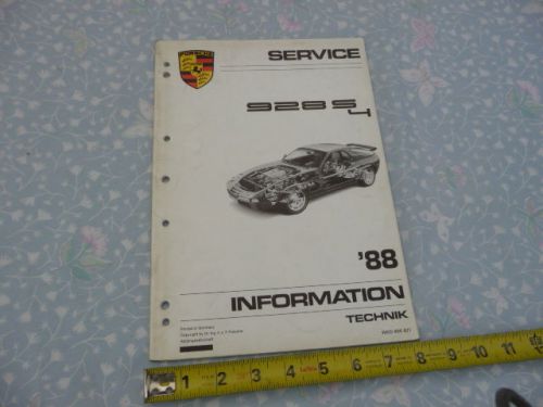 Porsche 928s4 factory manual 1988 information technik wkd 494 421