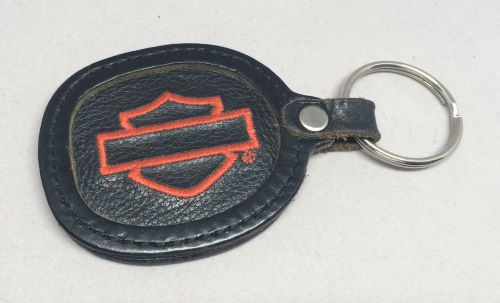 Harley davidson keychain leather logo official licensed product black orange