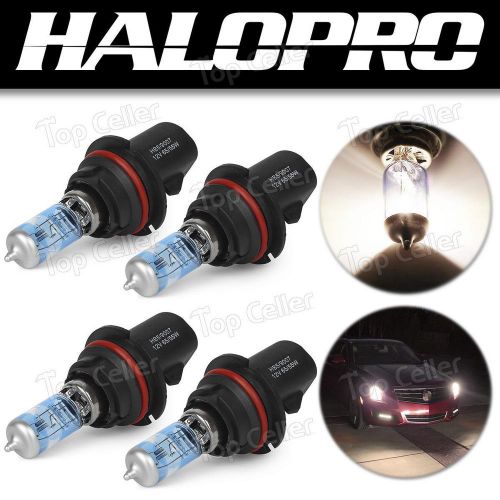 4xhalopro ultra 9007 hb5 65/55w headlight high low halogen bulb dot compliant