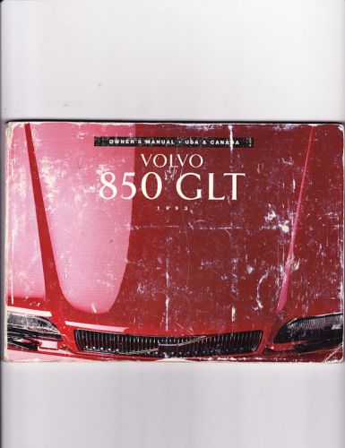 Volvo 850 glt 1992 owners manual-used-