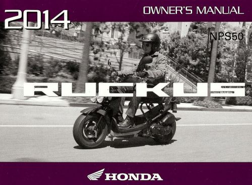 2014 honda nps50 ruckus motor scooter owners manual -nps 50 ruckus-nps50