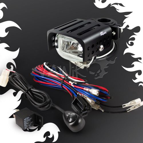 Vawik- square fog light clear lens halogen beam black housing 1pce wiring kit θ