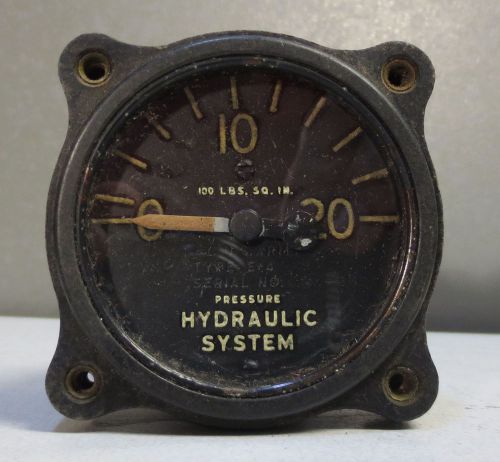 Vintage auto lite u.s. us army 9752-a type e-4 pressure aircraft indicator gauge