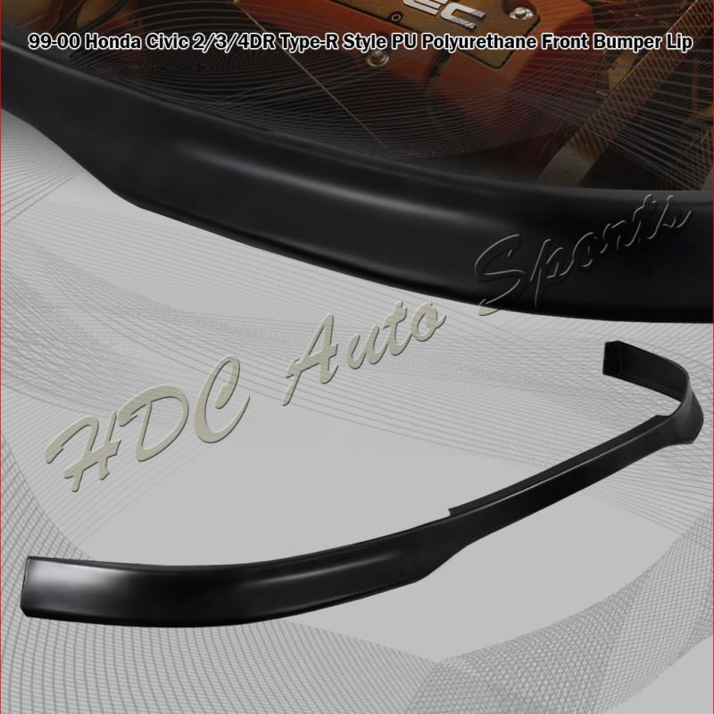 99-00 honda civic 2/3/4dr type r style pu polyurethane front bumper body kit lip