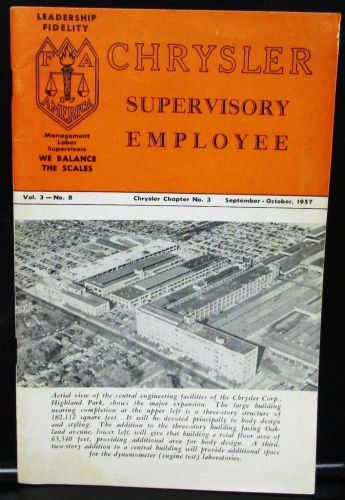 Original 1957 chrysler supervisory employee magazine vol 3 no 8 forward look