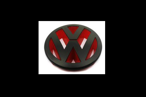 Matte black & red front grille emblem badge for vw touareg 07-10 v6 v8 tdi