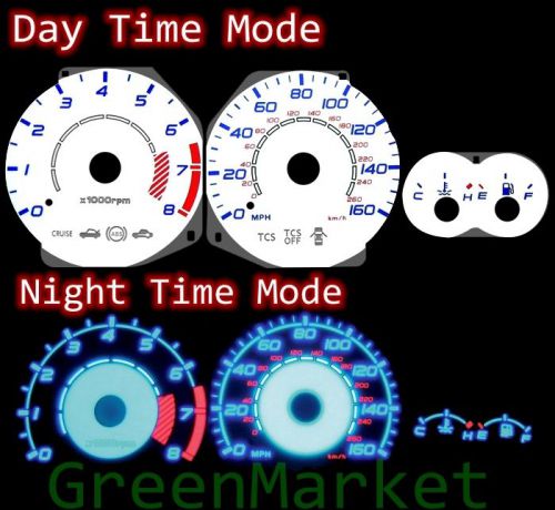 03-08 tiburon w/ rpm white face blue indiglo glow gauges