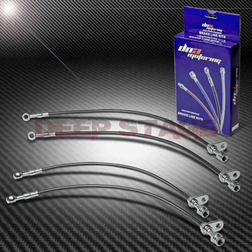 Stainless braided hose racing brake line for 03-07 honda accord cl7 cm-5-8 black