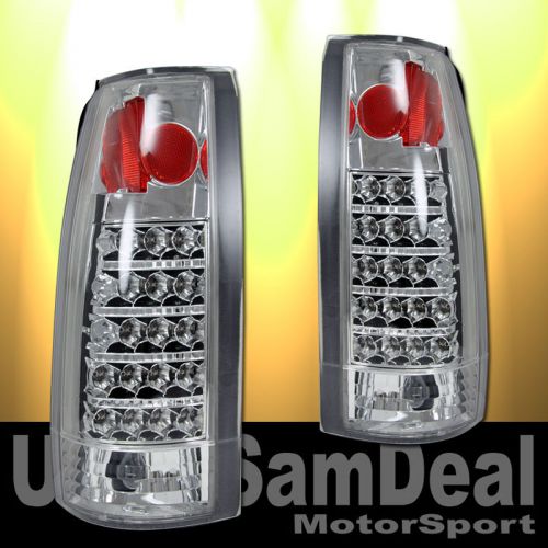 C/k tahoe suburban yukon clear chrome full red led tail lights direct fit pair