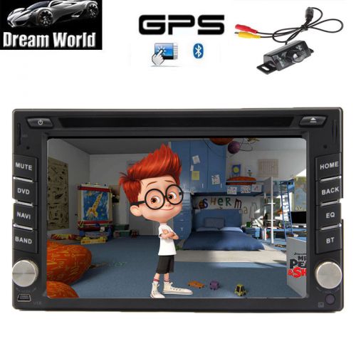 Double 2 din in dash car stereo dvd player bt radio gps navigation 8g map+camera