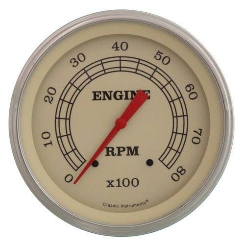 Classic instruments vt71slc tachometer 8,000 rpm - vintage - stainless low