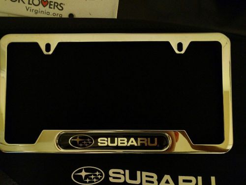 Subaru stainless license plate frame
