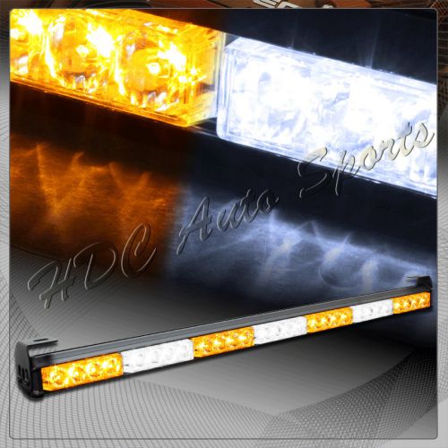 31.5&#034; amber-white led traffic advisor emergency strobe light bar universal 6