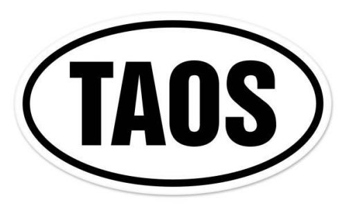 Taos new mexico oval car window bumper sticker decal 5&#034; x 3&#034;