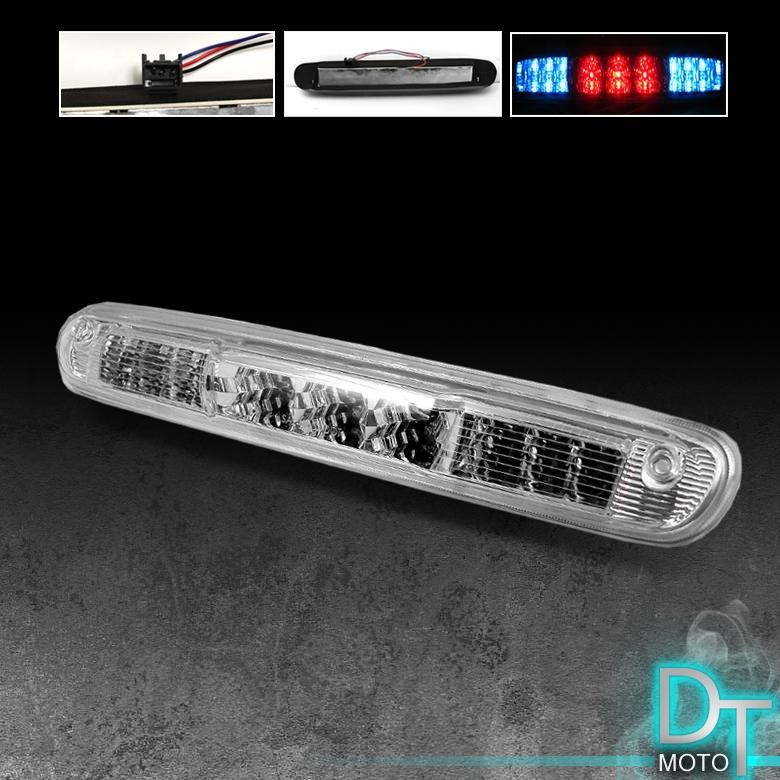 07-13 chevy silverado gmc sierra pickup full led clear 3rd brake light lamp new