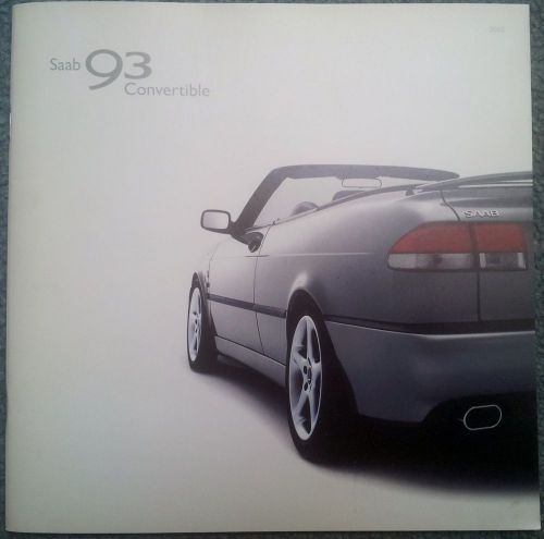 2002 saab 9-3 convertible catalog catalogue viggen se w/ color swatches