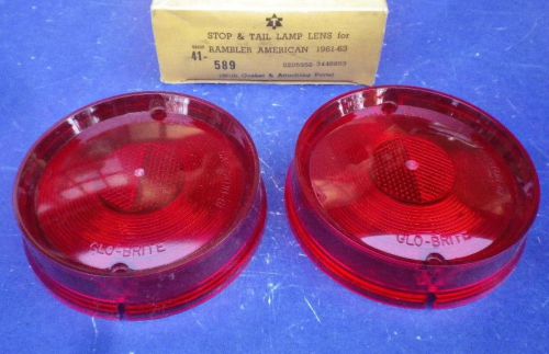 Nos 61 1961 62 1962 63 1963 rambler american tail light lens lamp lenses nors