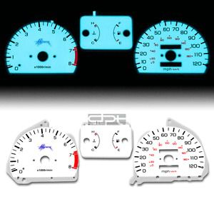 Indiglo glow gauge+harness white face for 88-89 honda civic crx si d16a6 /w tach