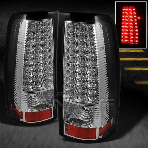 99-02 chevy silverado 99-03 gmc sierra pickup chrome clear led tail lights lamp