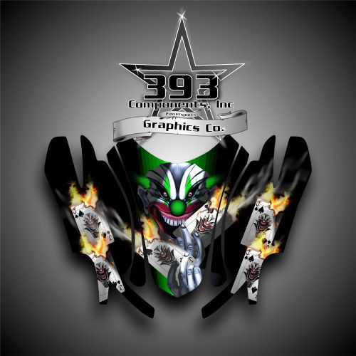 Arctic cat firecat sabercat f5 f6 f7 03 - 06 graphics wrap evil joker hood green