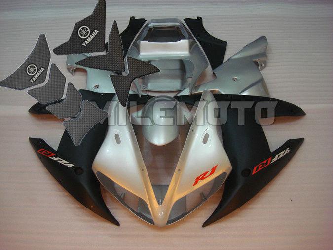  free tank pad x2! fairing for yamaha yzf r1 2002 2003 02 03 injection mold eai