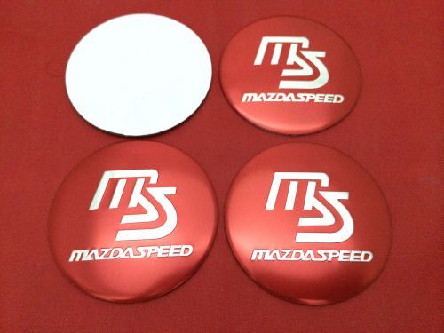 X4  mazdaspeed sticker aluminum 56mm.(2.2&#034;) wheel center caps emblem logo decal