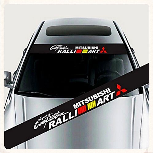 Ralliart red logo windshield sunscreen decal sticker mitsubishi evo eclipse dsm