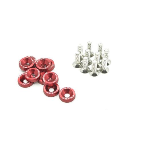 10pcs m6 x 20 car universal password jdm fender washers kit bolt screw red