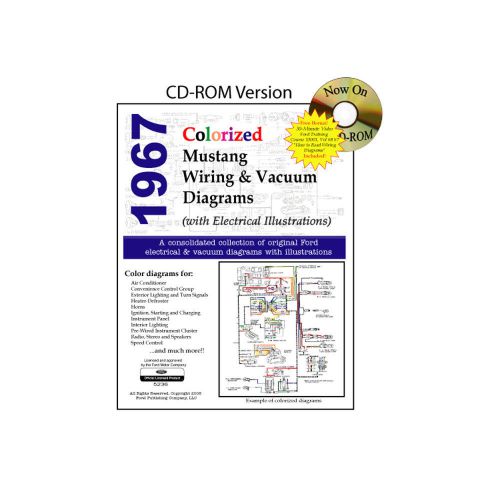 Mustang wiring and vacuum diagrams on cd 1967