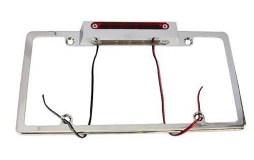 Racing power company r6271 chrome aluminum license plate frame with brake light