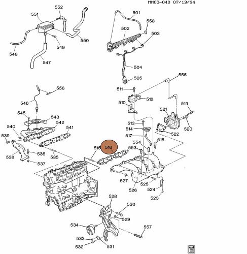 New genuine gm intake gasket   gm# 22531631