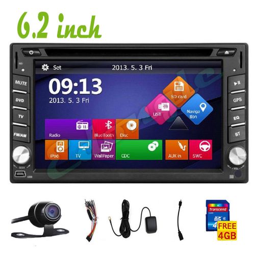 Gps navigation 2din hd car stereo dvd cd player bluetooth auto radio ipod+camera