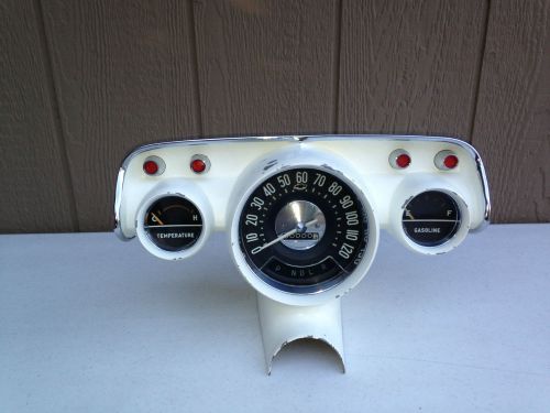 1957 chevy instrument cluster speedo fuel temp gauge assembly oem